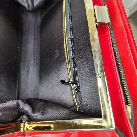 50s Shiny Red Purse Handbag - Picture 14 of 15